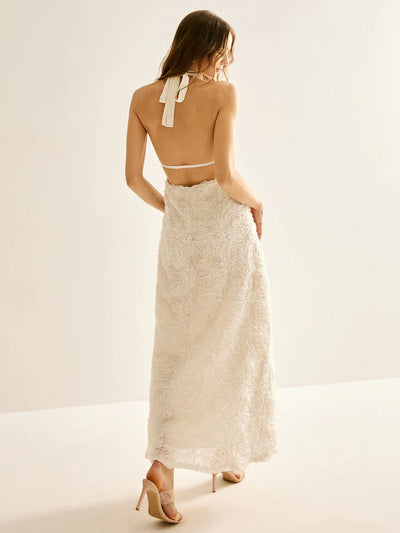 Backless Floral Maxi Dress