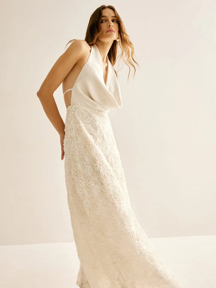 Backless Floral Maxi Dress
