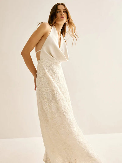 Backless Floral Maxi Dress