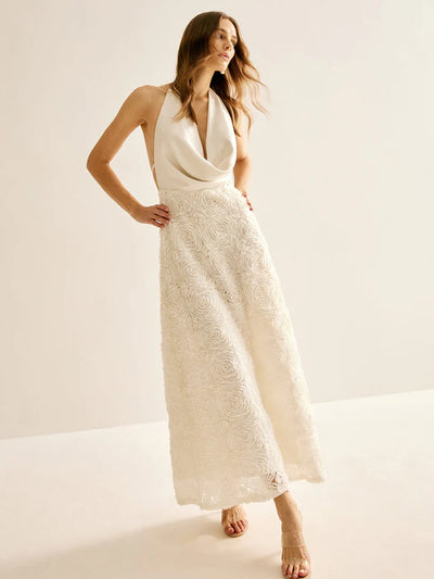 Backless Floral Maxi Dress