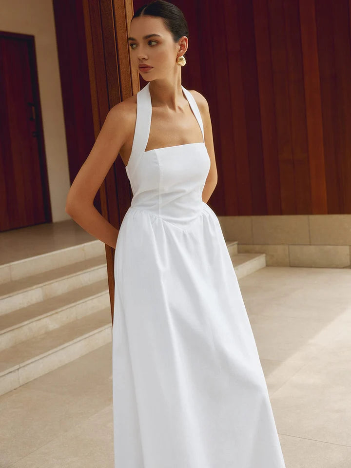 Backless Long Linen Dress