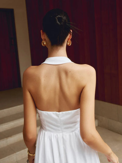 Backless Long Linen Dress