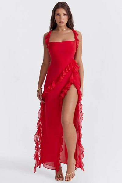 Casual Ruffle Maxi Dress