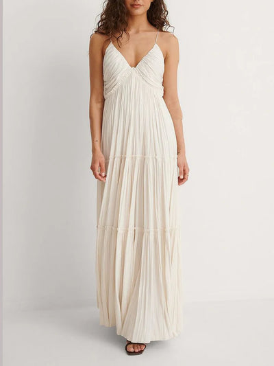Chic Pleated Long Dress