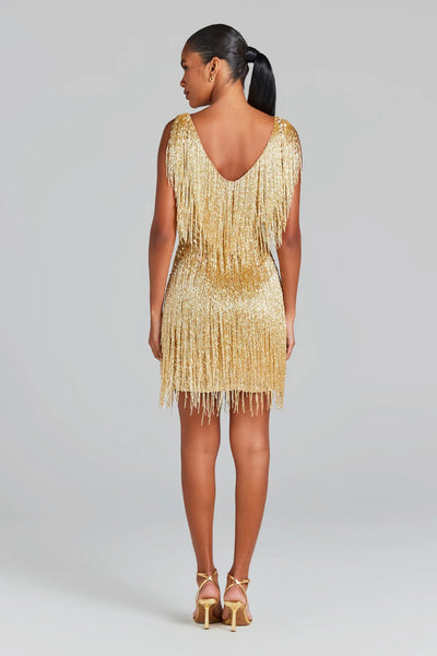 Dazzling fringe mini dress with shimmering fringes, bodycon silhouette, and flattering fit – perfect for parties, celebrations, and glamorous nights out.