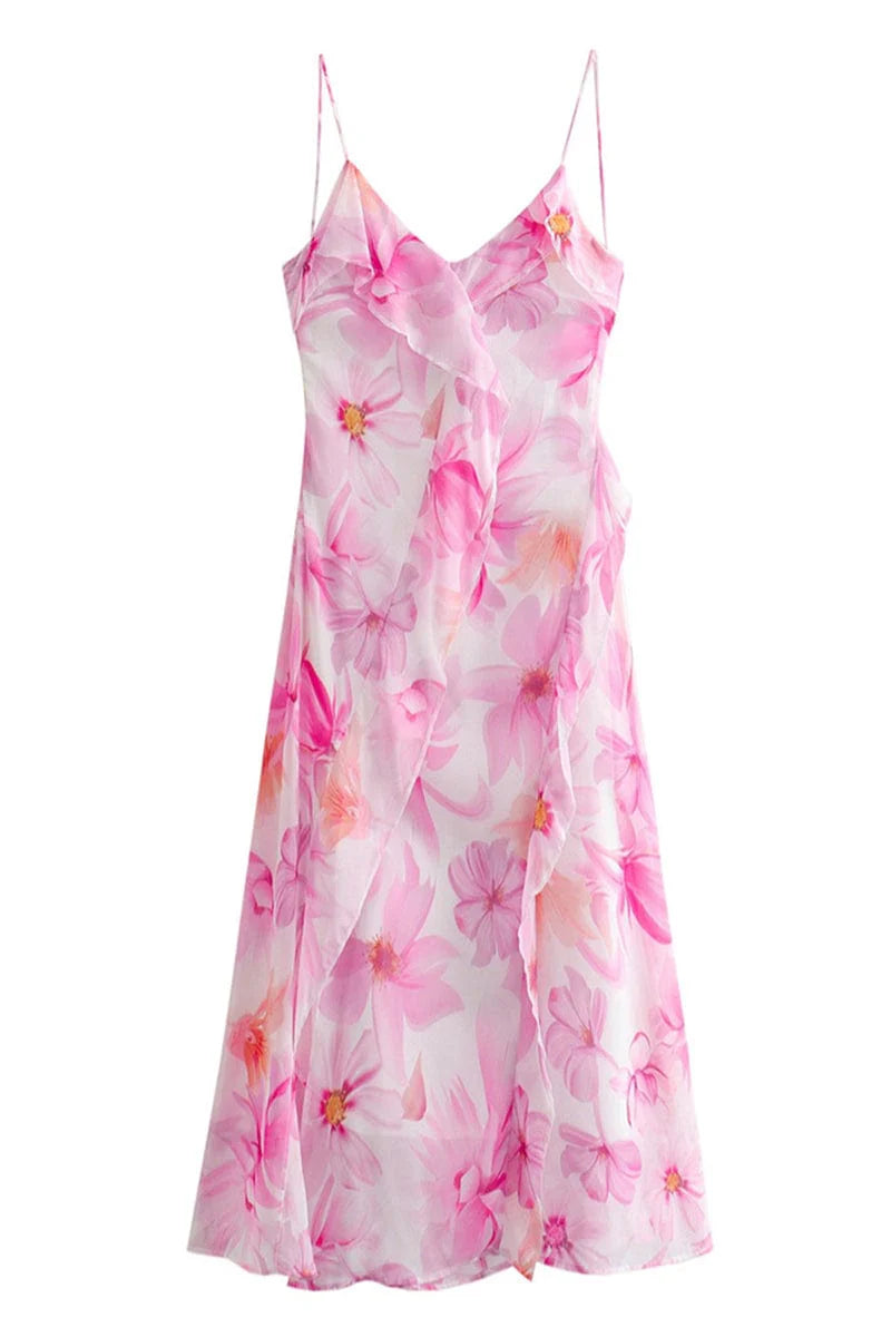 Elegant Backless Ruffle Dress