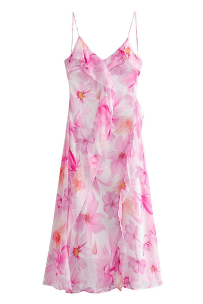 Elegant Backless Ruffle Dress