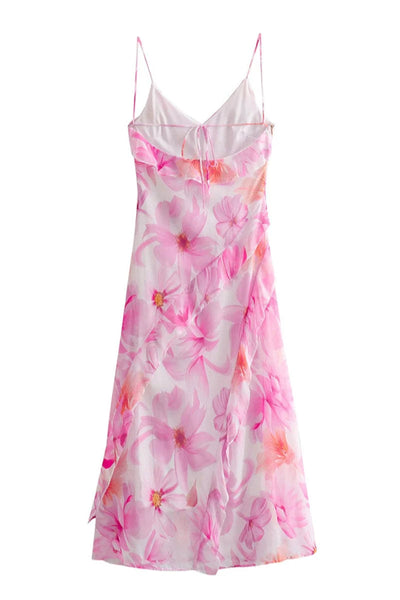 Elegant Backless Ruffle Dress