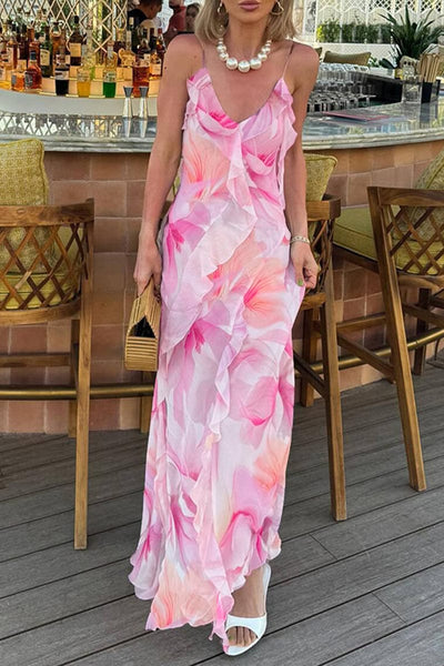 Elegant Backless Ruffle Dress