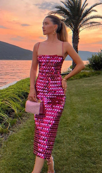 Elegant Sequin Midi Dress