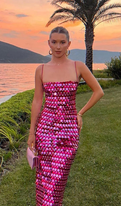 Elegant Sequin Midi Dress