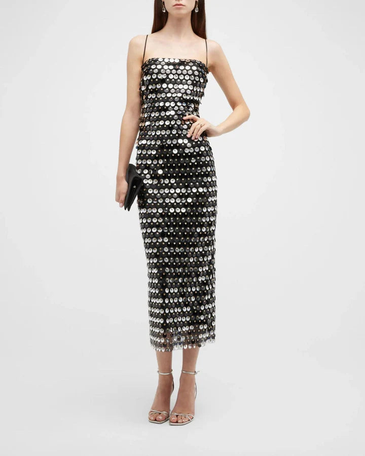 Elegant Sequin Midi Dress