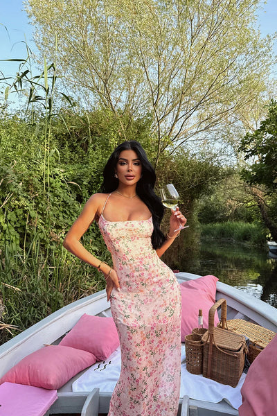 Floral Strappy Holiday Maxi Dress