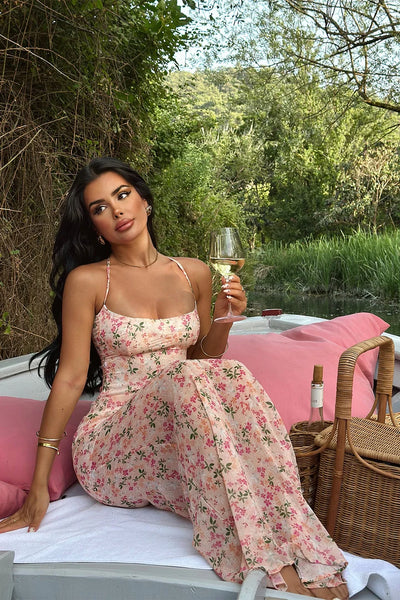 Floral Strappy Holiday Maxi Dress