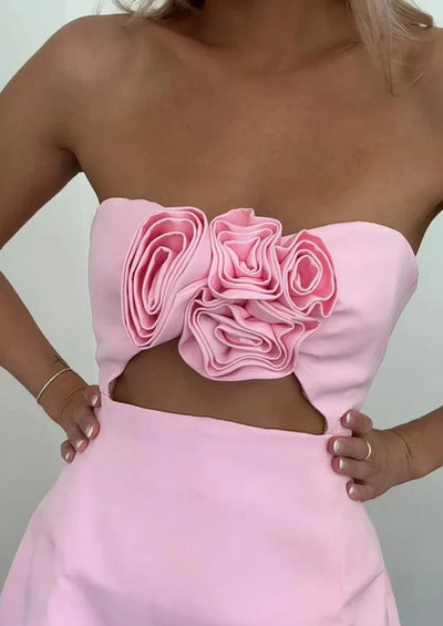 Floral Cutout Mini Dress