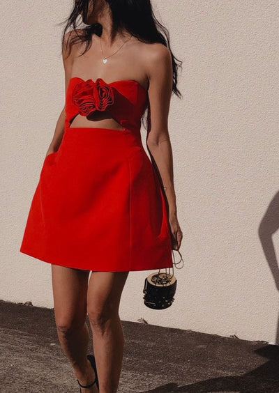 Floral Cutout Mini Dress