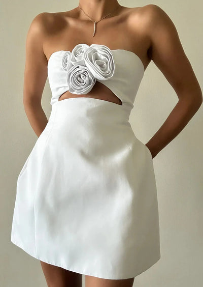 Floral Cutout Mini Dress