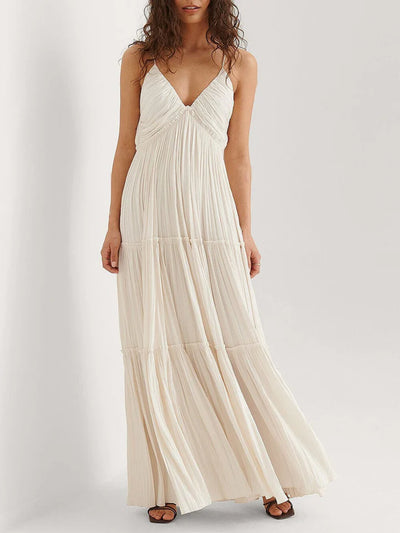 Chic Pleated Long Dress