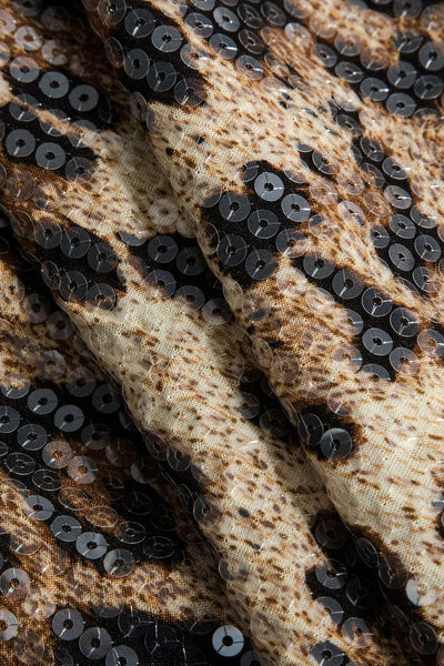 Leopard Print Sequin Party Dress