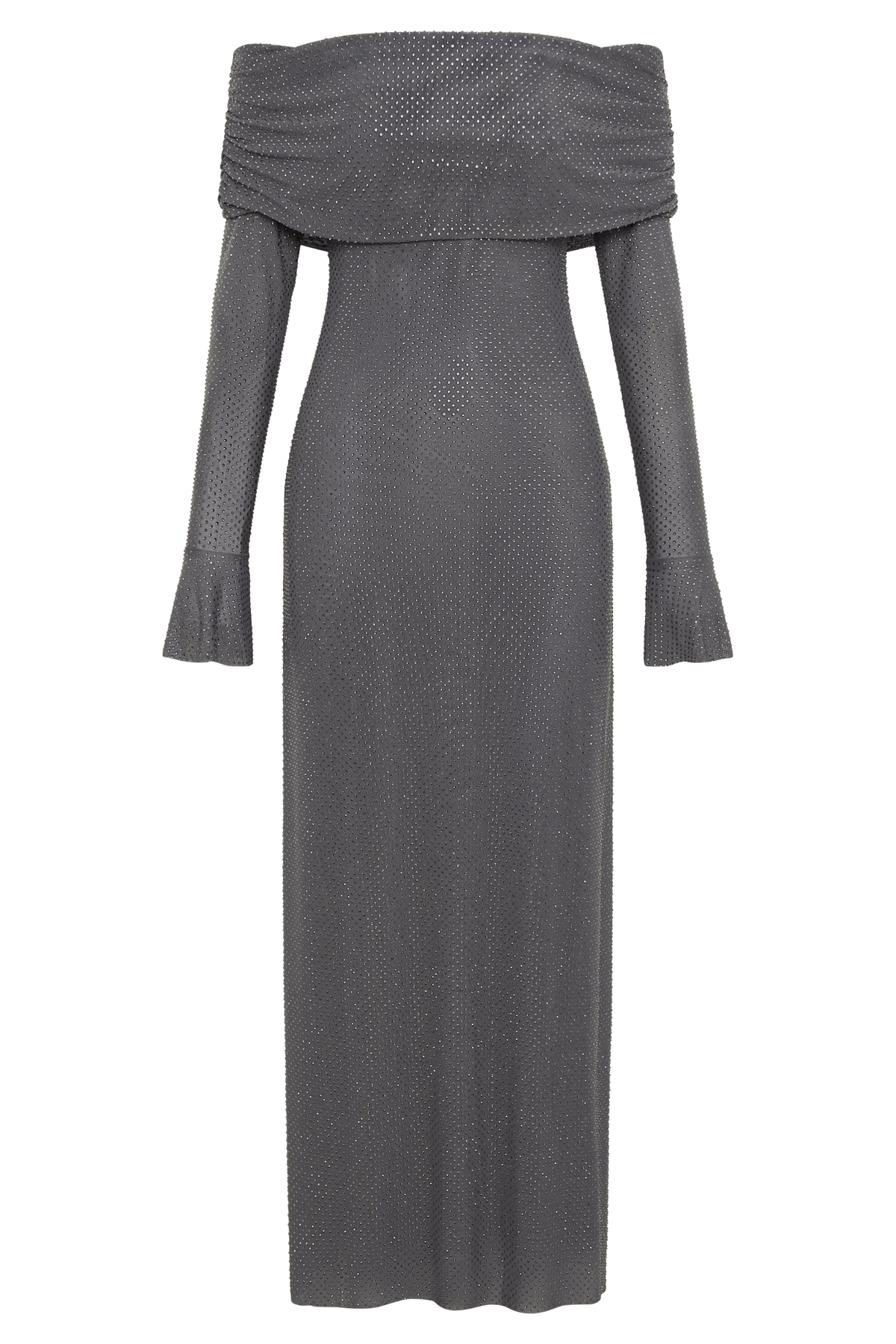 Off-Shoulder Shimmer Maxi Dress