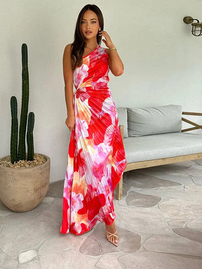 Pleated Summer Floral Dress