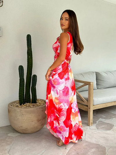 Pleated Summer Floral Dress