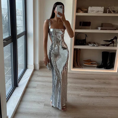 Shimmering Spaghetti Dress