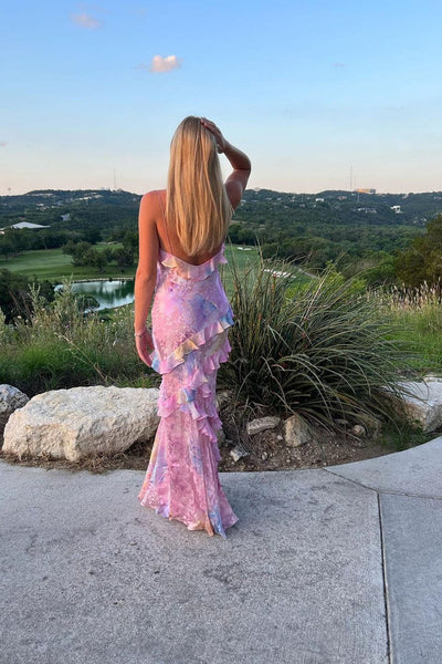 Sleeveless Ruffled Long Dress