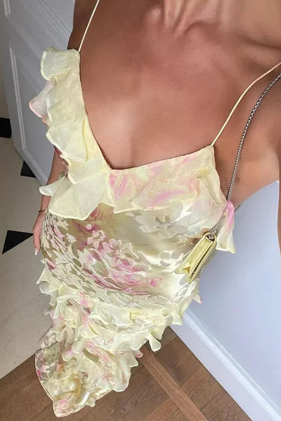 Sleeveless Ruffled Long Dress