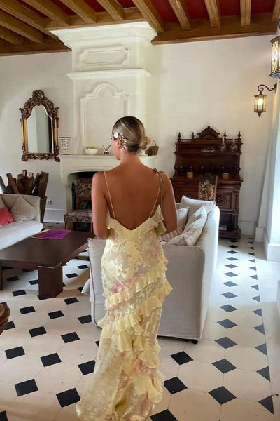 Sleeveless Ruffled Long Dress