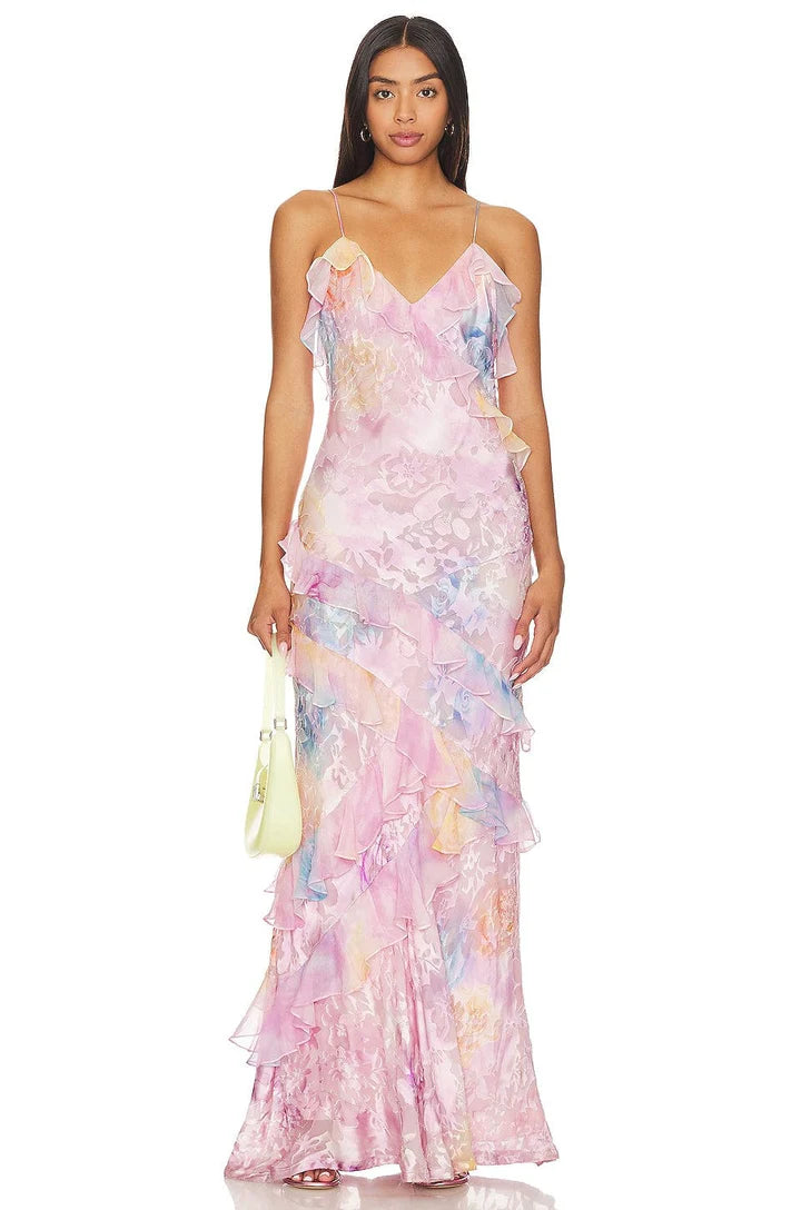Sleeveless Ruffled Long Dress