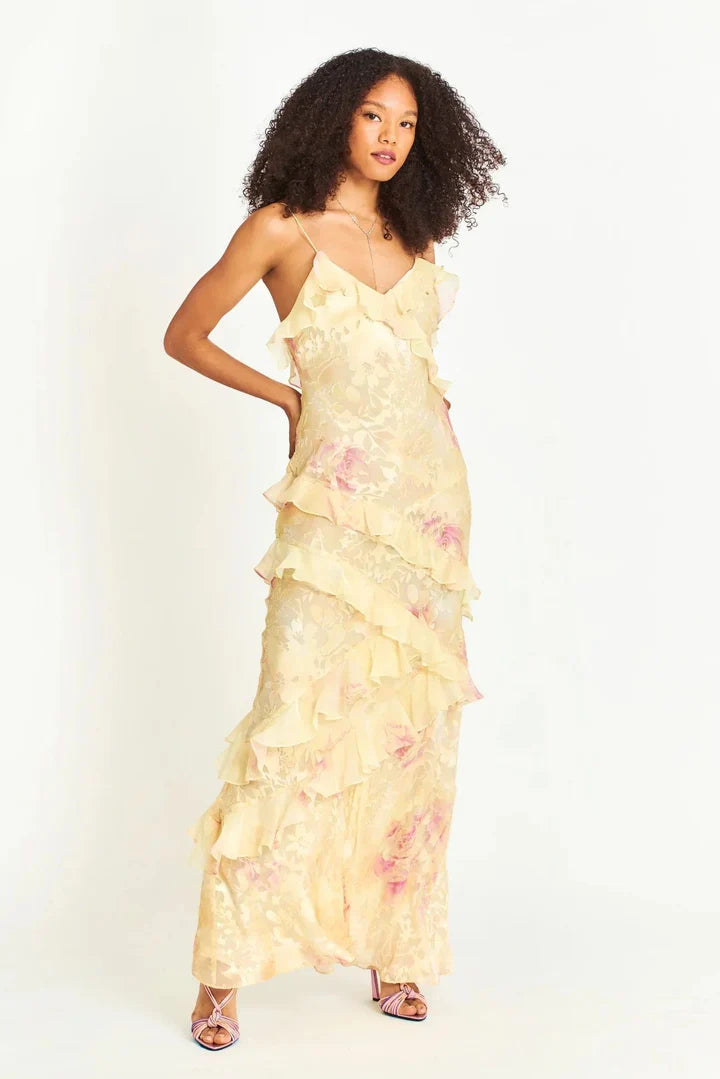Sleeveless Ruffled Long Dress