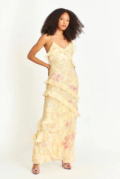 Sleeveless Ruffled Long Dress