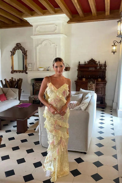 Sleeveless Ruffled Long Dress