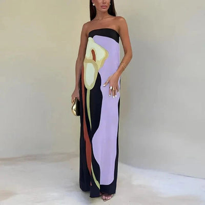 Strapless Floral Maxi Dress