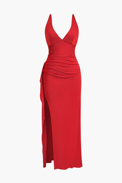 V-Neck Slit Dress